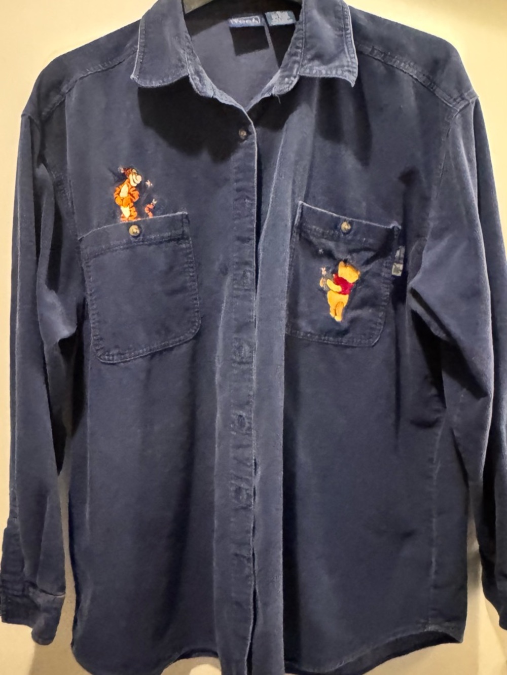 Disney collection: Corduroy Button-Down Shirt with Winnie the Pooh Embroidery